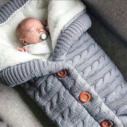 Couverture à emmailloter pour nouveau-né, sac de couchage doux pour bébé, couverture en laine