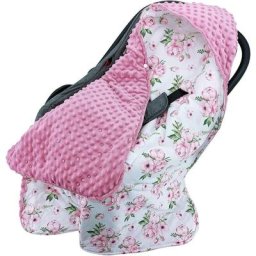 Couverture Enveloppante pour Bébé Nid d'ange de Siège Auto 90x90cm Couverture avec Capuche en Coton
