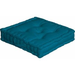 Homemaison - Coussin de sol uni en pur coton Bleu Canard 50 x 50 x 10 cm - Bleu Canard