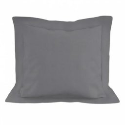 Taie d'oreiller en coton 57 fils 63x63 cm uni gris, par Soleil D'ocre Gris