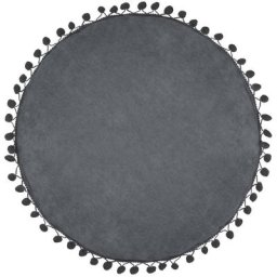 Atmosphera - Coussin à pompons gris foncé D40cm créateur d'intérieur - Gris foncé