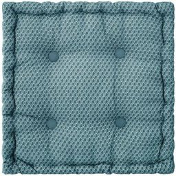 Atmosphera - Coussin de sol Otto bleu canard 40x40x8cm créateur d'intérieur - Bleu canard