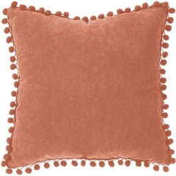 Atmosphera - Coussin Pompons Terre Cuite 40 x 40 cm créateur d'intérieur - Terracotta
