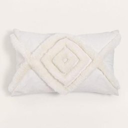 Sklum - Coussin Rectangulaire en Coton (30x50 cm) Takker Style Blanc - Blanc