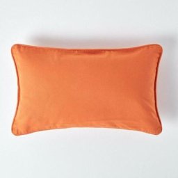 Housse coussin Uni Terracotta - 30 x 50 cm - Terracotta - Homescapes
