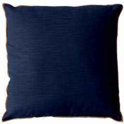 Enjoy Home - Coussin déhoussable 40x40 cm vegetalis coton flammé - bleu nuit finition bourdon doré