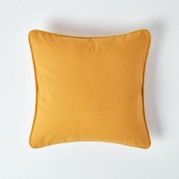 Housse coussin Uni Jaune moutarde - 45 x 45 cm - Jaune Moutarde - Homescapes