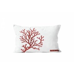 Soleil D'ocre - Housse de coussin 32x50 cm corail, par Blanc
