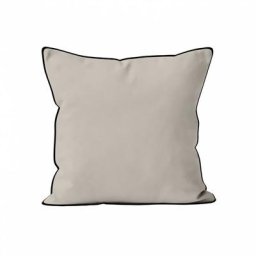 Soleil D'ocre - Bohème Coussin Microfibre lavée, Lin, par 40 x 40 cm - Ecru