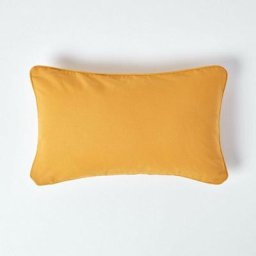 Housse coussin Uni Jaune moutarde - 30 x 50 cm - Jaune Moutarde - Homescapes