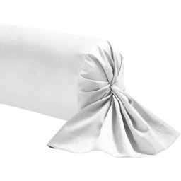 Terre De Nuit - Taie de traversin blanche 100% coton 140 cm - Blanc