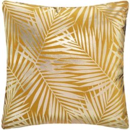 Atmosphera - Coussin Velours Doré Tropic Ocre 40 x 40 cm créateur d'intérieur - Ocre