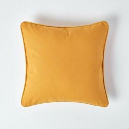 Housse coussin Uni Jaune moutarde - 60 x 60 cm - Jaune Moutarde - Homescapes