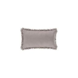 Atmosphera - Coussin franges 30 x 50 cm dhoussable Gris clair - Gris clair