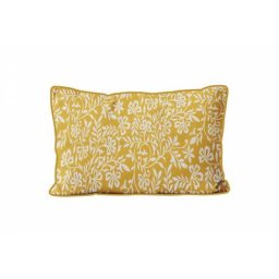Soleil D'ocre - Coussin pur coton 32x50 cm vintage moutarde, par Jaune
