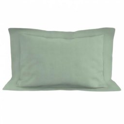 Taie d'oreiller en coton 57 fils 50x70 cm uni vert d'eau, par Soleil D'ocre Vert