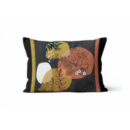 Soleil D'ocre - Housse de coussin en velours 32x50 cm velvet A02, par Anthracite