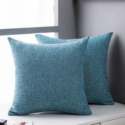 Housse de Coussin, Lot de 2 en Lin Canapé Taie d'oreiller de Couleur Pure pour Maison Salon Chambre