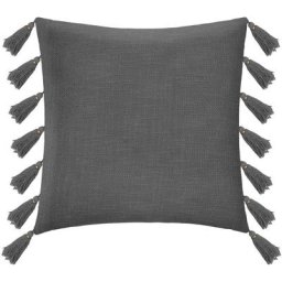 Homemaison - Coussin gypsy avec pompons Ardoise 50 x 50 cm - Ardoise