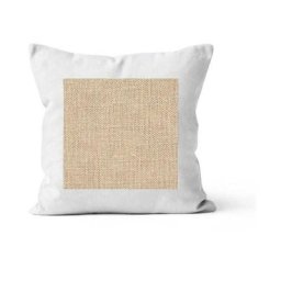 Soleil D'ocre - Coussin en coton lavé 40x40 cm jute blanc, par Blanc