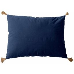Homemaison - Coussin avec pompons en jute Bleu Marine 50 x 70 cm - Bleu Marine