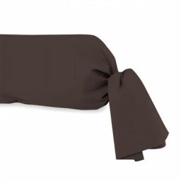 Soleil D'ocre - Taie de traversin, Coton 57 Fils, Marron, par 45 x 185 cm - Marron