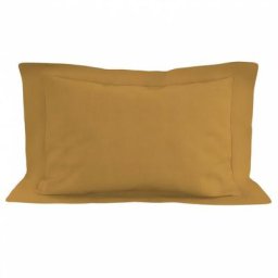 Taie d'oreiller en coton 57 fils 50x70 cm uni moutarde, par Soleil D'ocre Jaune