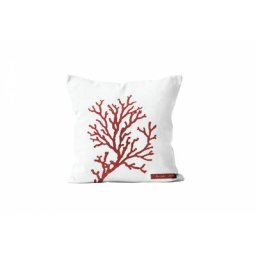 Soleil D'ocre - Housse de coussin 40x40 cm corail, par Blanc