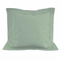 Taie d'oreiller en coton 57 fils 63x63 cm uni vert d'eau, par Soleil D'ocre Vert