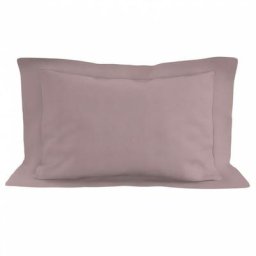 Taie d'oreiller en coton 57 fils 50x70 cm uni vieux rose, par Soleil D'ocre Rose