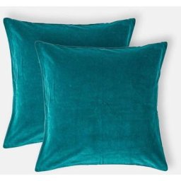 Homescapes - Lot de 2 Housses de coussin en velours Vert émeraude, 40 x 40 cm - Vert émeraude