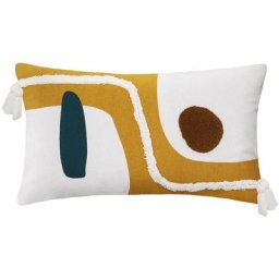Housse de coussin aux broderies modernes Multicolore 30 x 50 cm - Multicolore