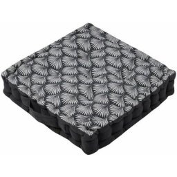 Lovely Casa - Coussin de sol 40x40 cm Greenmood carbone coton - Noir