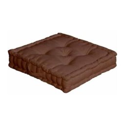 Enjoy Home - Coussin de sol uni chocolat - 50x50cm - Chocolat
