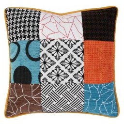 Paris Prix - Coussin Patchwork audacieux 40x40cm Multicolore
