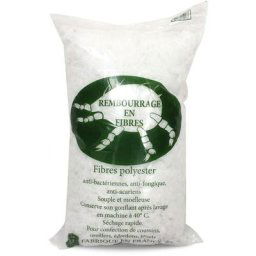 Linnea - Rembourrage Fibres polyester antiacariens sac 1 kg - Blanc