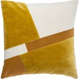 Coussin déhoussable esprit graphique Ocre 40 x 40cm - Ocre