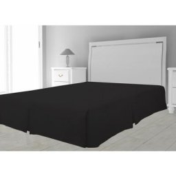 Cache sommier Microfibre, Polyester, Noir, par Soleil d'ocre - 140 x 190 cm - Noir