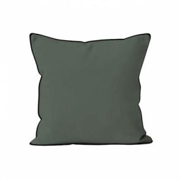 Soleil D'ocre - Bohème Coussin Microfibre lavée, Kaki, par 40 x 40 cm - Kaki