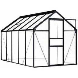 Maisonchic - Serre de Jardin | Serre De Jardinage Anthracite Aluminium 5,89 m² 86466 - Anthracite