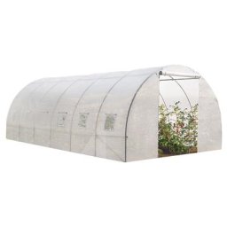 Idmarket - Serre tunnel de jardin 18M² blanche gamme maraîchère crimée 6x3 m - Blanc