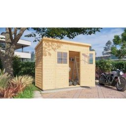 Alpholz - Cabane à outils Alster Naturel , 19 mm Épaisseur de paroi 251 x 126 cm - Naturel