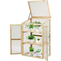 Mini Serre de Jardin 60x45x100CM Vitrages Transparents en Polycarbonate avec Etagères à 3 Niveaux