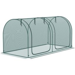 Serre tunnel de jardin serre à tomates filet protection solaire 2 portes zippées enroulables acier