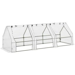 Mini serre de jardin serre à tomates 270L x 90l x 90H cm acier pe haute densité 140 g/m² anti-UV 3