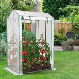Serre de Jardin Portable-100 cm x 81 cm x 150 cm-2 Portes à Enroulement-4 Grilles-Intérieur &