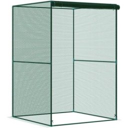 Serre de jardin serre à tomates filet protection solaire porte zippée enroulable acier hdpe vert