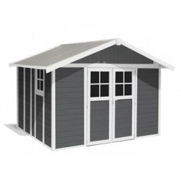 Abri de Jardin Résine deco 11 grey Grosfillex