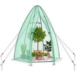 Serre de Jardin 160X160X183cm avec Housse de Protection, Serre pour Plantes avec Porte à Fermeture