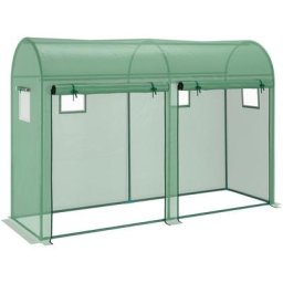 Serre de Jardin serre à tomates dim. 3L x 1l x 2H m 2 portes zippées déroulantes 4 fenêtres